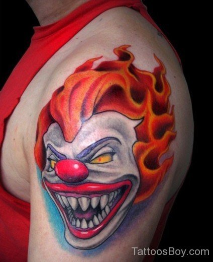 Clown Tattoo On Shoulder