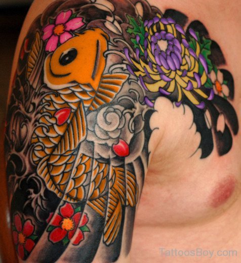 Koi Fish Tattoo On Chest