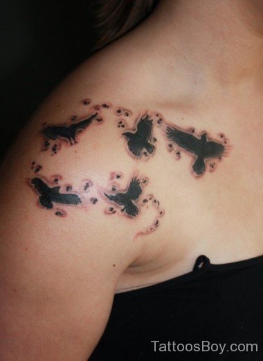 Crow Tattoo Design On Shoulder