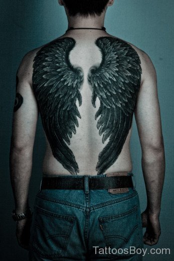 Crow wings Tattoo On BAck