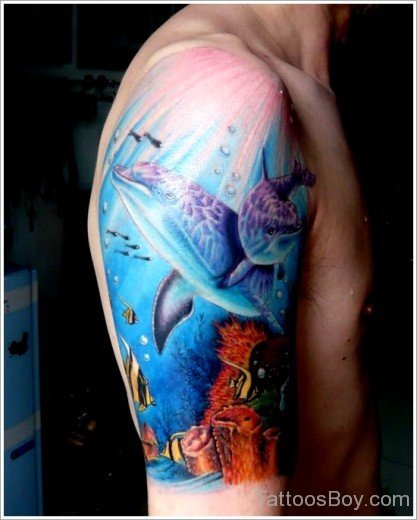 Dolphin Tattoo Design On Shoulder]