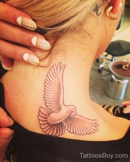 Dove Tattoo Design On Nape 