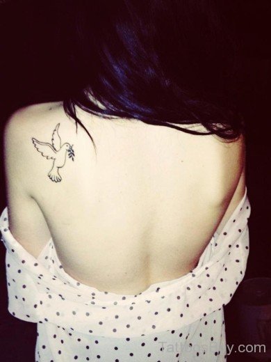Awesome Dove Tattoo On Back 