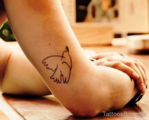 Dove Tattoo Design On elbow 