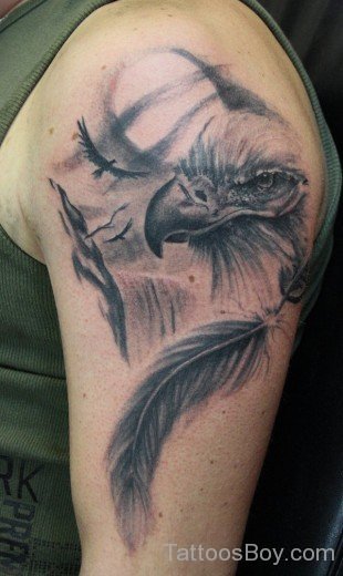 Eagle And Feather Tattoo