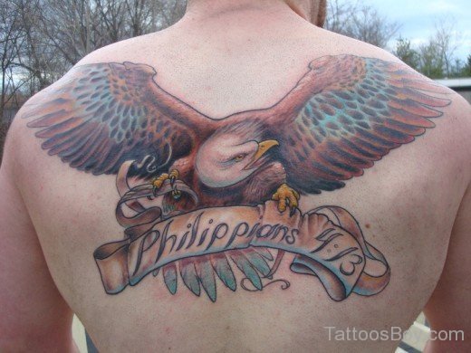 Eagle And Word Tattoo Design 