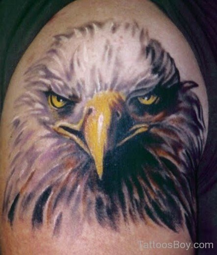 Eagle Head Tattoo Design On Shoulder