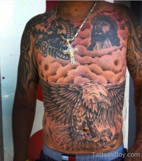 Eagle And Jesus Tattoo