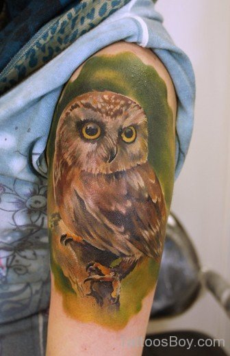 Elegant Owl Tattoo Design