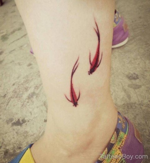 Fish Tattoo Design On Ankle