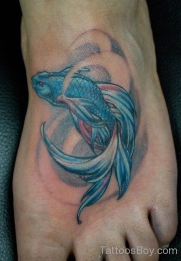 Fish Tattoo Design On Foot