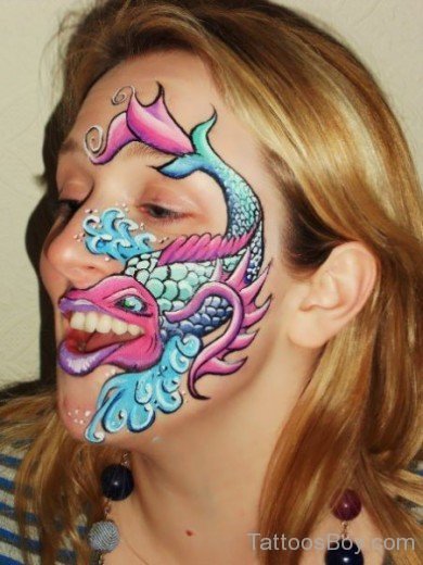 Fish Tattoo On Face