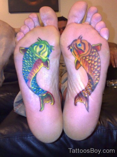 Fish Tattoo On Under Foot