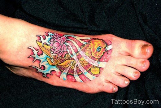 Fish Tattoo Design On Foot