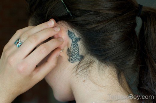 Fish Tattoo On Behind Ear