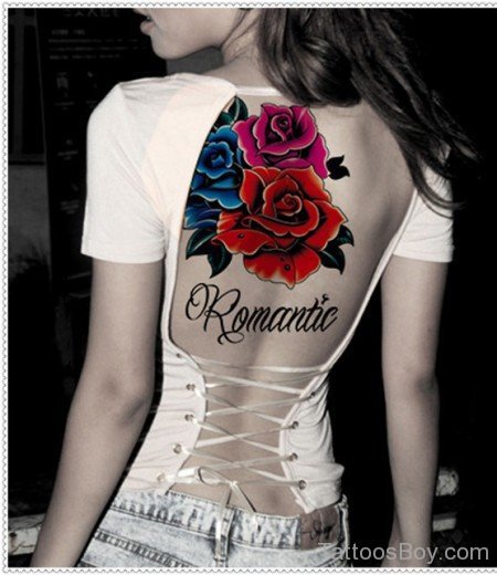 Rose Tattoo On Back 