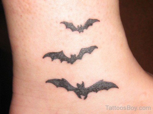 Flying Bats Tattoo On Ankle