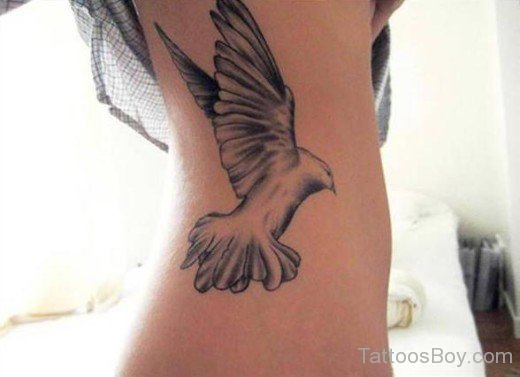 Flying Dove Tattoo On Rib 