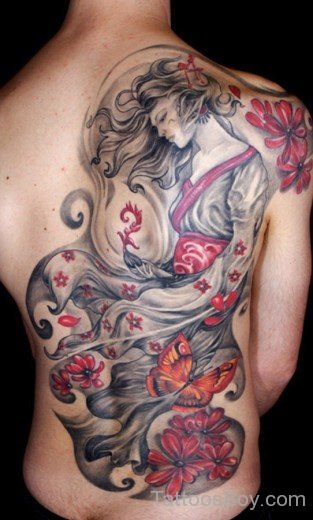Fantastic Geisha Tattoo Design