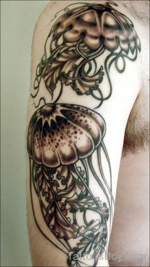 Jelly Fish Tattoo On Bicep