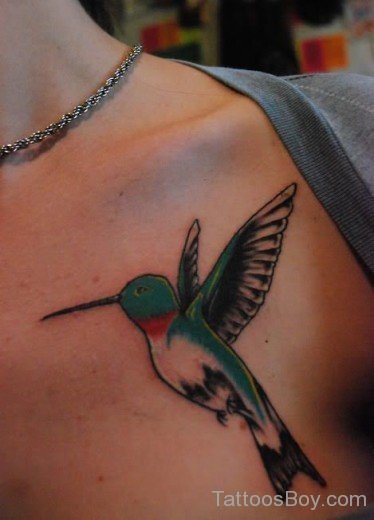 Hummingbird Tattoo Design On Chest