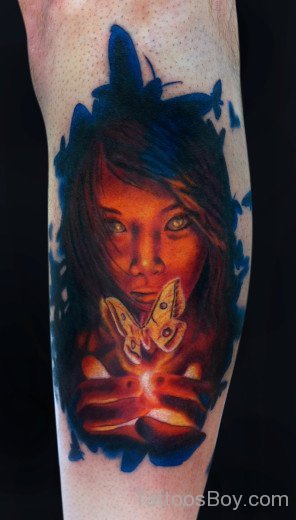 Japanese Moth Girl Tattoo