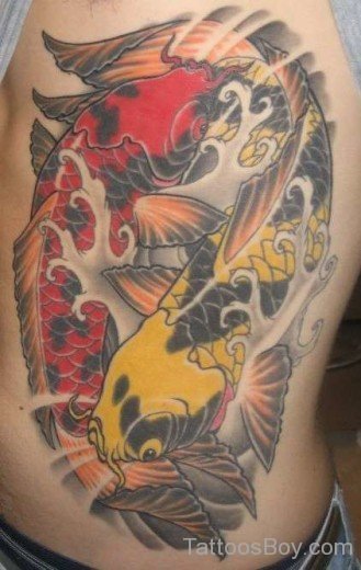 Koi Fish Tattoo Design On Rib