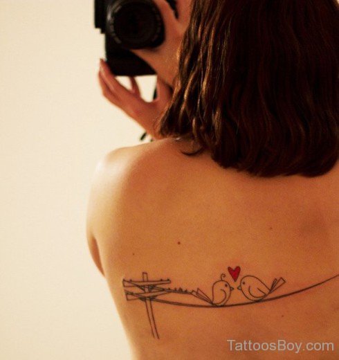 Love Birds Tattoo On Back