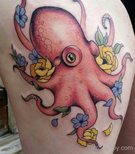Octopus Tattoo On Thigh