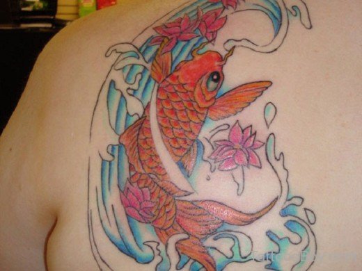 Outstanding Fish Tattoo On Back