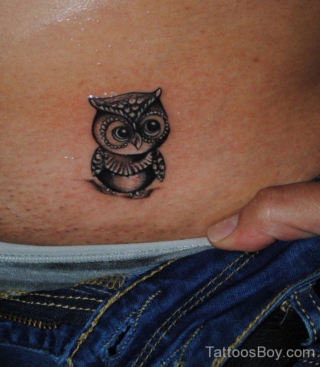 Owl Tattoo On Waist