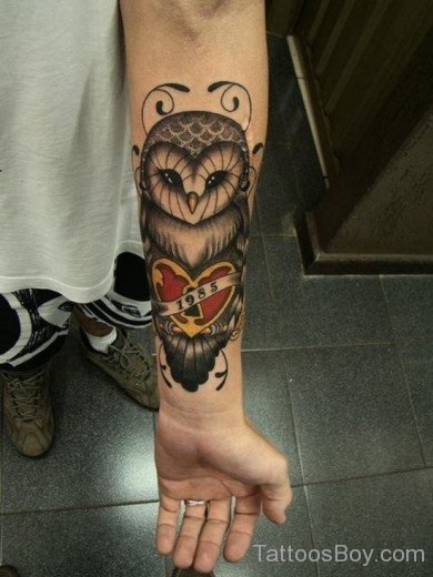 Owl Tattoo Design On Wrist