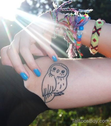 Owl Tattoo On Bicep