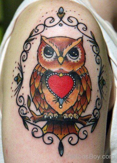 Colorful Owl Tattoo Design 