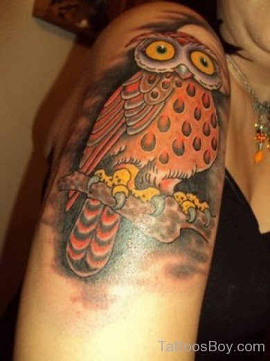 Owl Tattoo On Shoulder