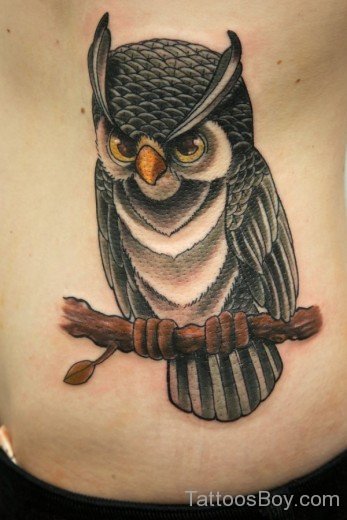 Owl Tattoo On Waist