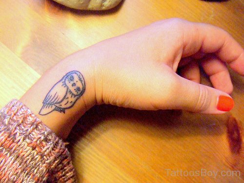 Elegant Owl Tattoo Design  On Wrist