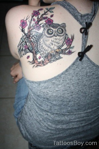 Owl Tattoo Design On Back 