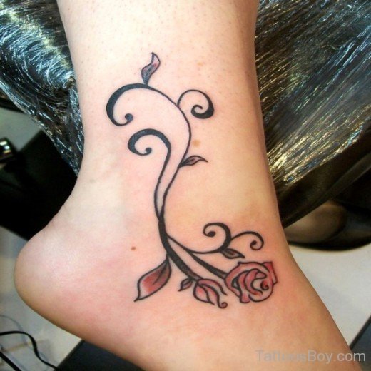 Rose Tattoo On Foot