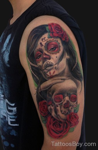 Skull Tattoo On Shoulder