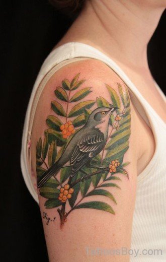Sparrow Tattoo Design On Shoulder