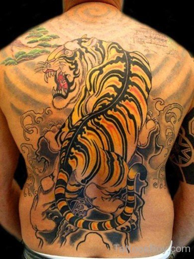 Tiger Tattoo Design On Back 
