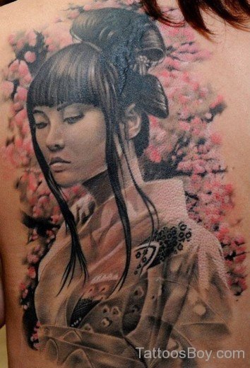 Awesome Geisha Girl Tattoo Design 
