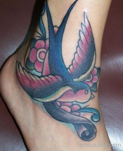 Swallow Tattoo Design On Ankle