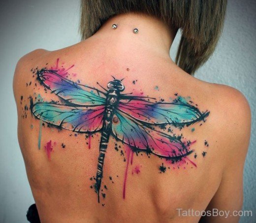 Dragonfly Tattoo On Back 