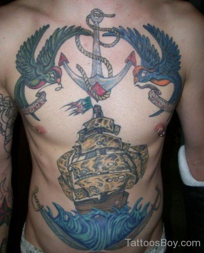 Anchor Tattoo On Chest
