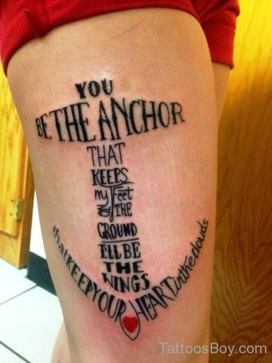 Anchor Tattoo Design On Thigh