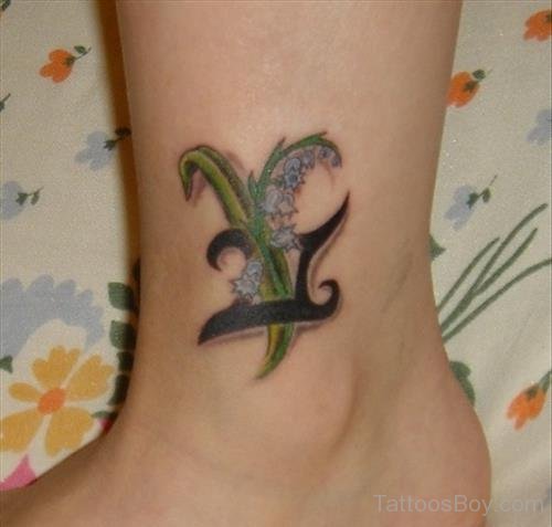 Aries And Gemini Tattoo On Ankle-TD12005