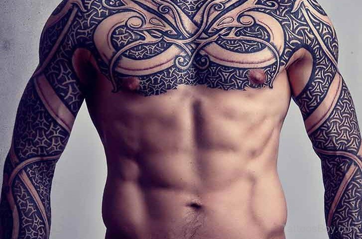 chest armor tattoo