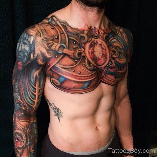  Stylish Chest Tattoo